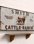 Personalized Angus Cattle Ranch Sign