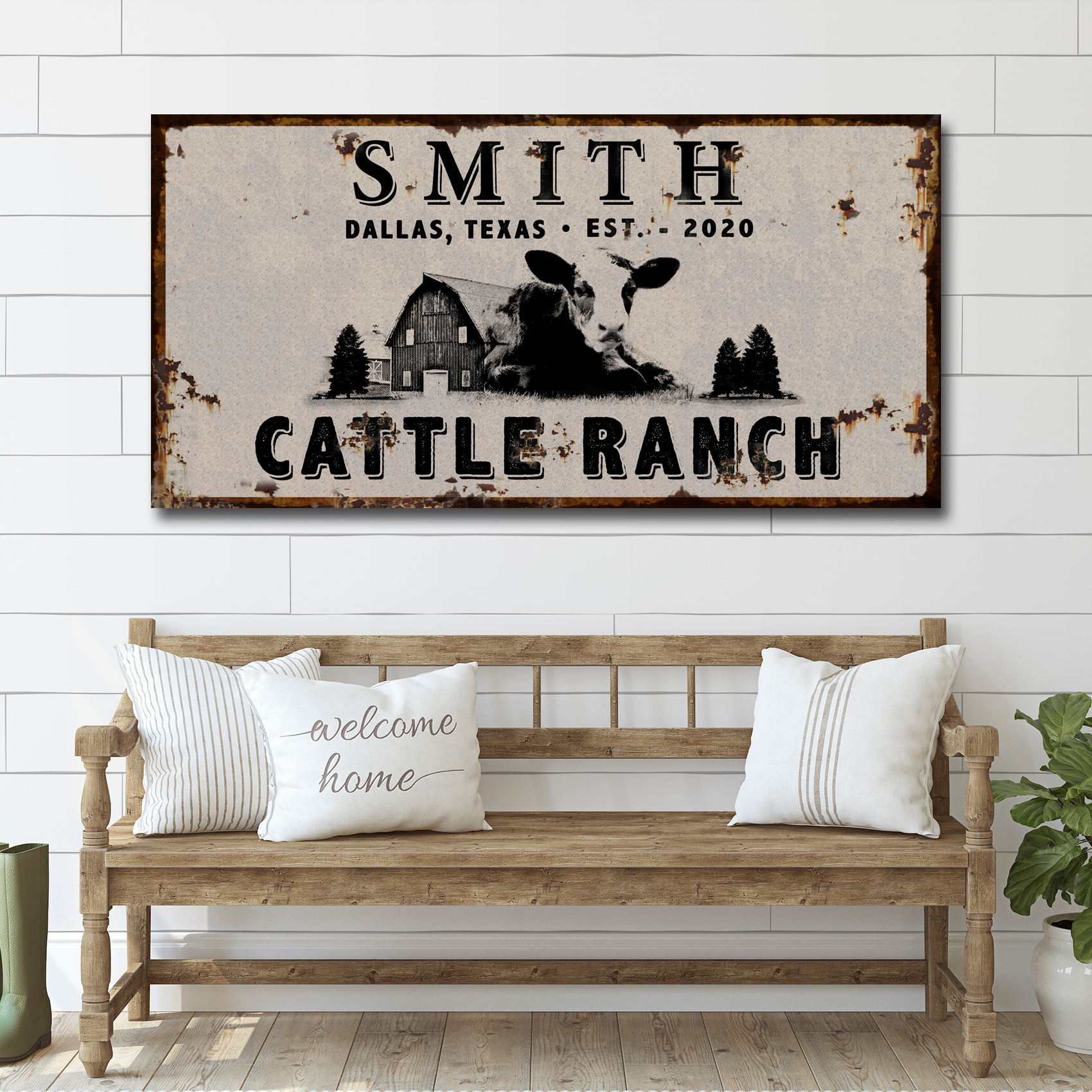 Personalized Angus Cattle Ranch Sign