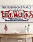 4th of July Fireworks Celebration Personalized Sign