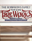 4th of July Fireworks Celebration Personalized Sign