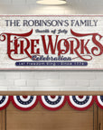 4th of July Fireworks Celebration Personalized Sign