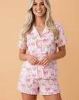 Holly Jolly Pink Santa Pajama Shorts Set