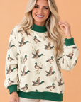 Mallard Colorblock Trim Mock Neck Sweatshirt