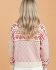Sachet Pink Fair Isle Half Button Sweater