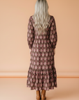 Floral Button Front Ruffle Hem Midi Dress
