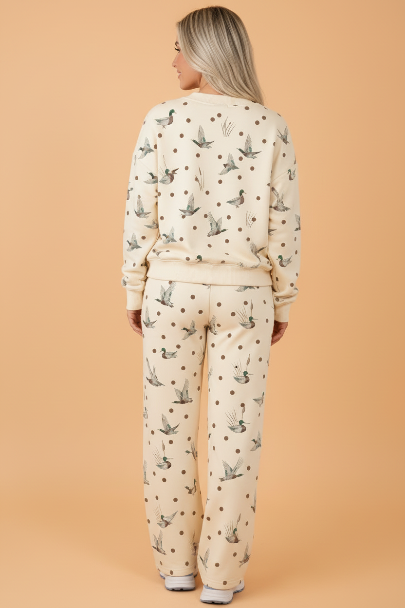Mallard Duck Print Sweatshirt & Pants Set