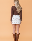 Western Denim High Waist Mini Skirt