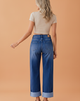 Studded Side Seam Straight Leg Jeans