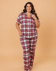 Cozy Christmas Plaid Pajama Set — Red | 1X–4X