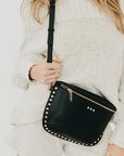 Pebbled Sabrina Studded Bum Bag