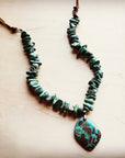 Natural Turquoise Chunky Necklace with Large Natural Pendant