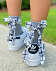 Plaid Ruffle Bow Socks Set Of 2