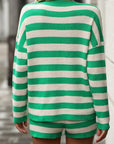 Miss Sparkling | Striped Long Sleeve Two Piece Set