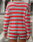 Miss Sparkling | Striped Long Sleeve Two Piece Set