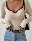 Miss Sparkling |Ribbed Long Sleeve Top