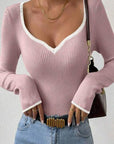 Miss Sparkling |Ribbed Long Sleeve Top