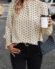 Miss Sparkling | Polka Dot Print Lantern Sleeve Blouse