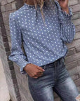 Miss Sparkling | Polka Dot Print Lantern Sleeve Blouse