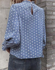 Miss Sparkling | Polka Dot Print Lantern Sleeve Blouse