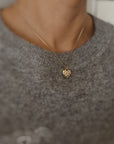 Quilted Luxe Heart Charm Necklace