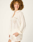 P.J. Salvage Breeze By The Sea White Sands Long Sleeve Top