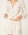 P.J. Salvage Breeze By The Sea White Sands Long Sleeve Top
