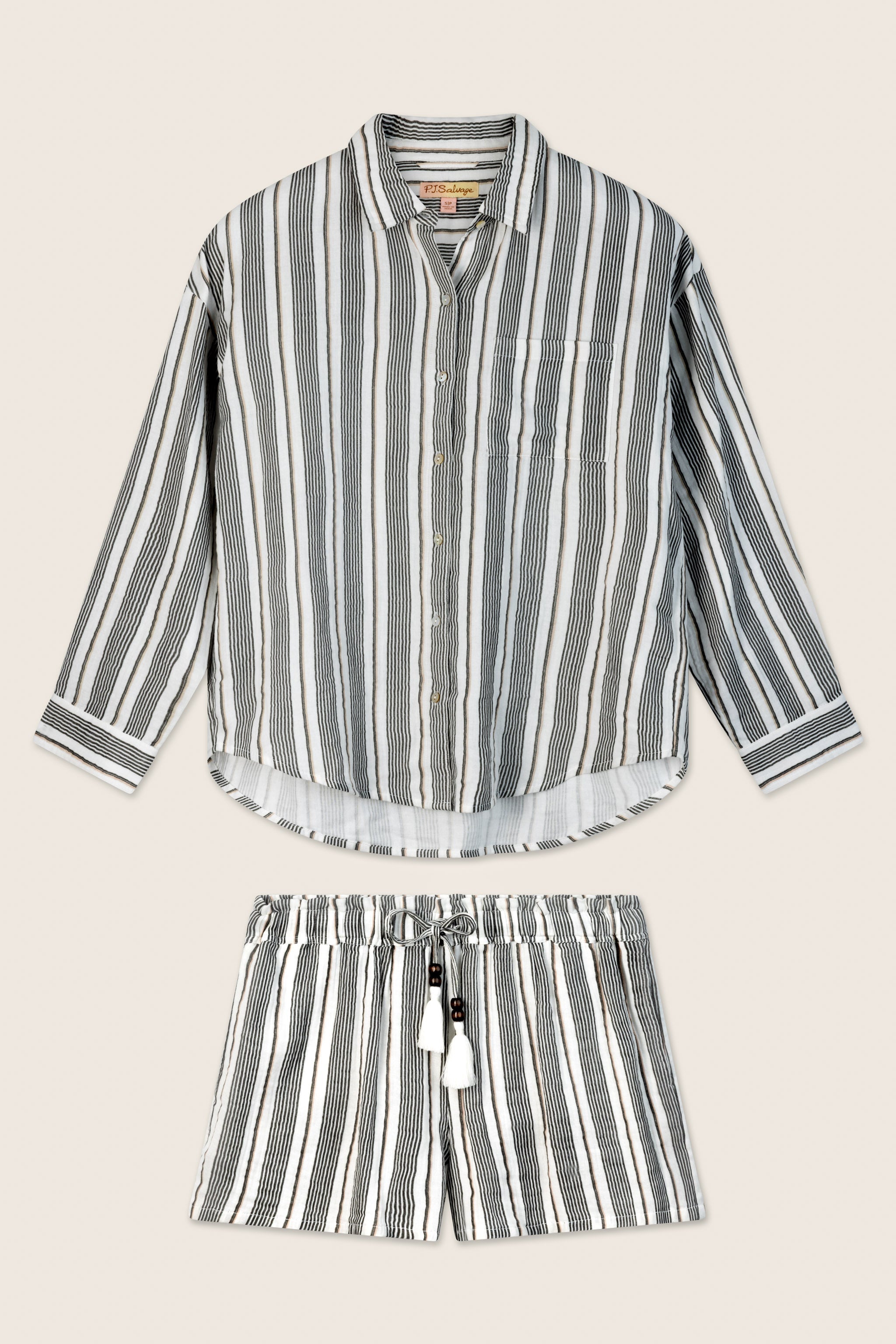 P.J. Salvage Sea You in St. Tropez Shoreline Stripe Short Set