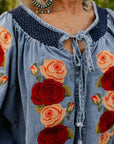 Denim and Rose Top