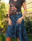 Denim Rose Skirt