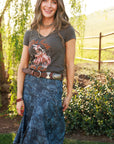 Denim Rose Skirt