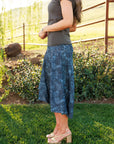 Denim Rose Skirt
