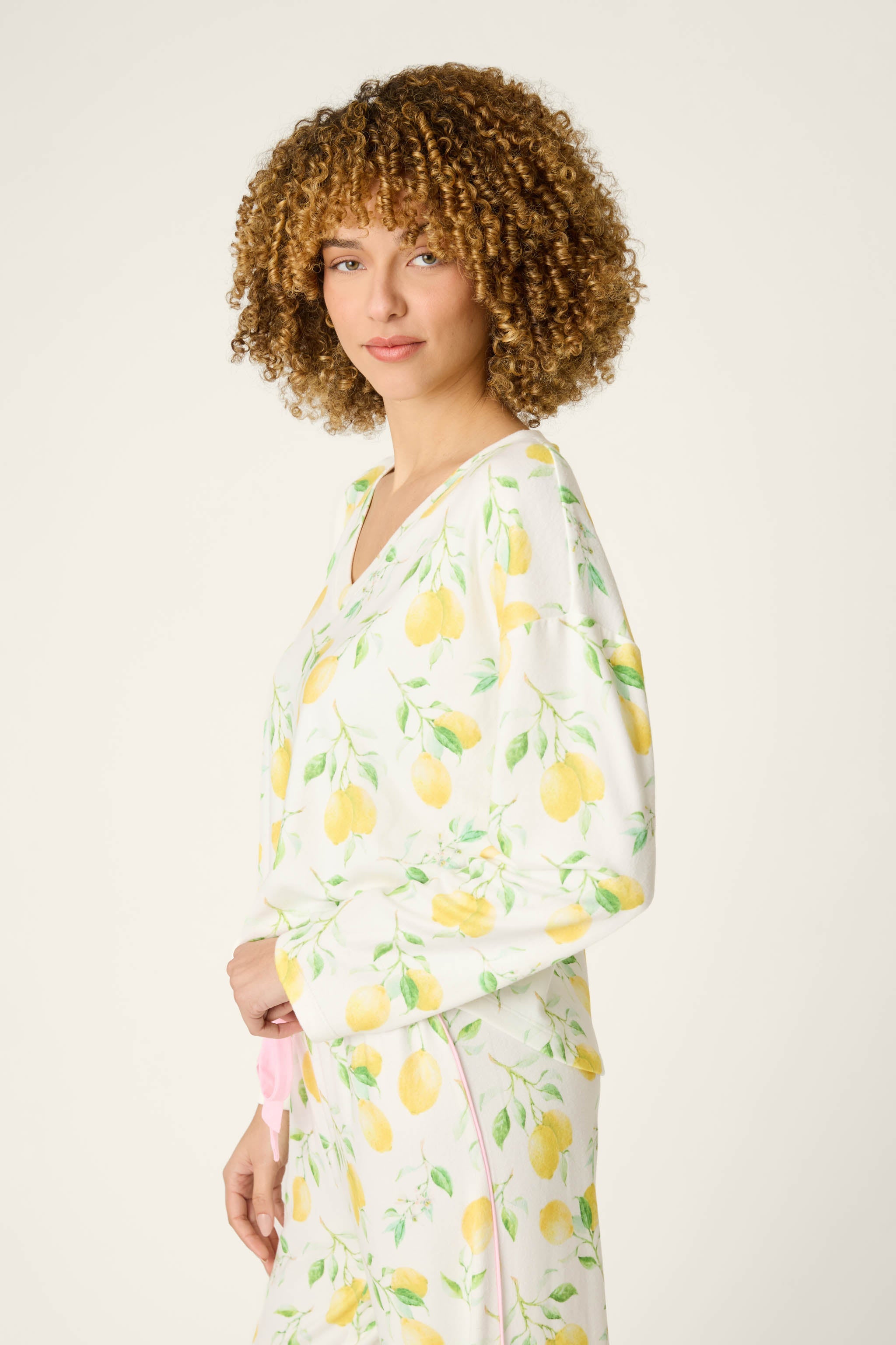 P.J. Salvage La Dolce Spritz Lemon Zest Long Sleeve Top