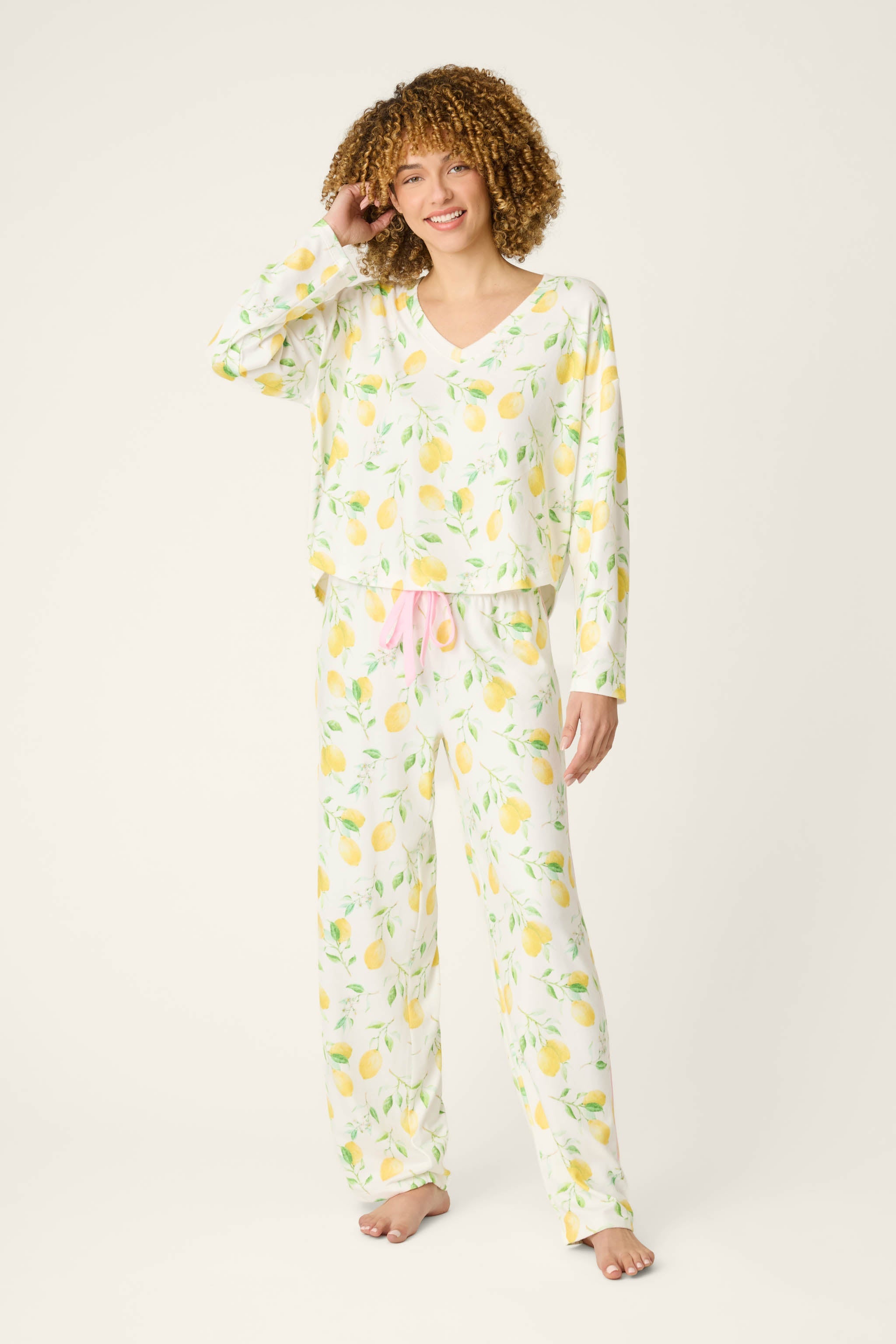 P.J. Salvage La Dolce Spritz Lemon Zest Long Sleeve Top