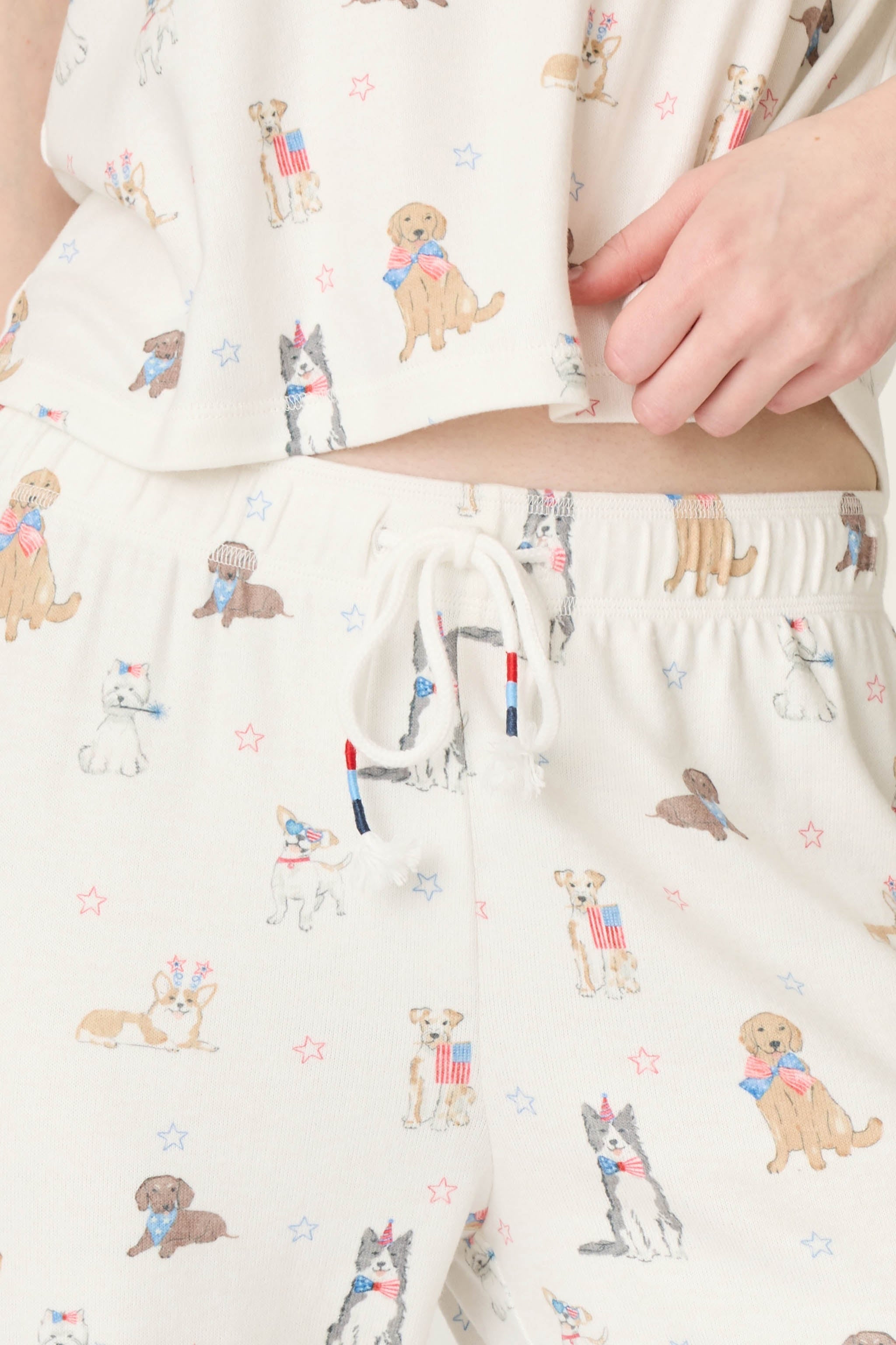 P.J. Salvage Red, White, & Woof Patriotic Pups Banded Pants