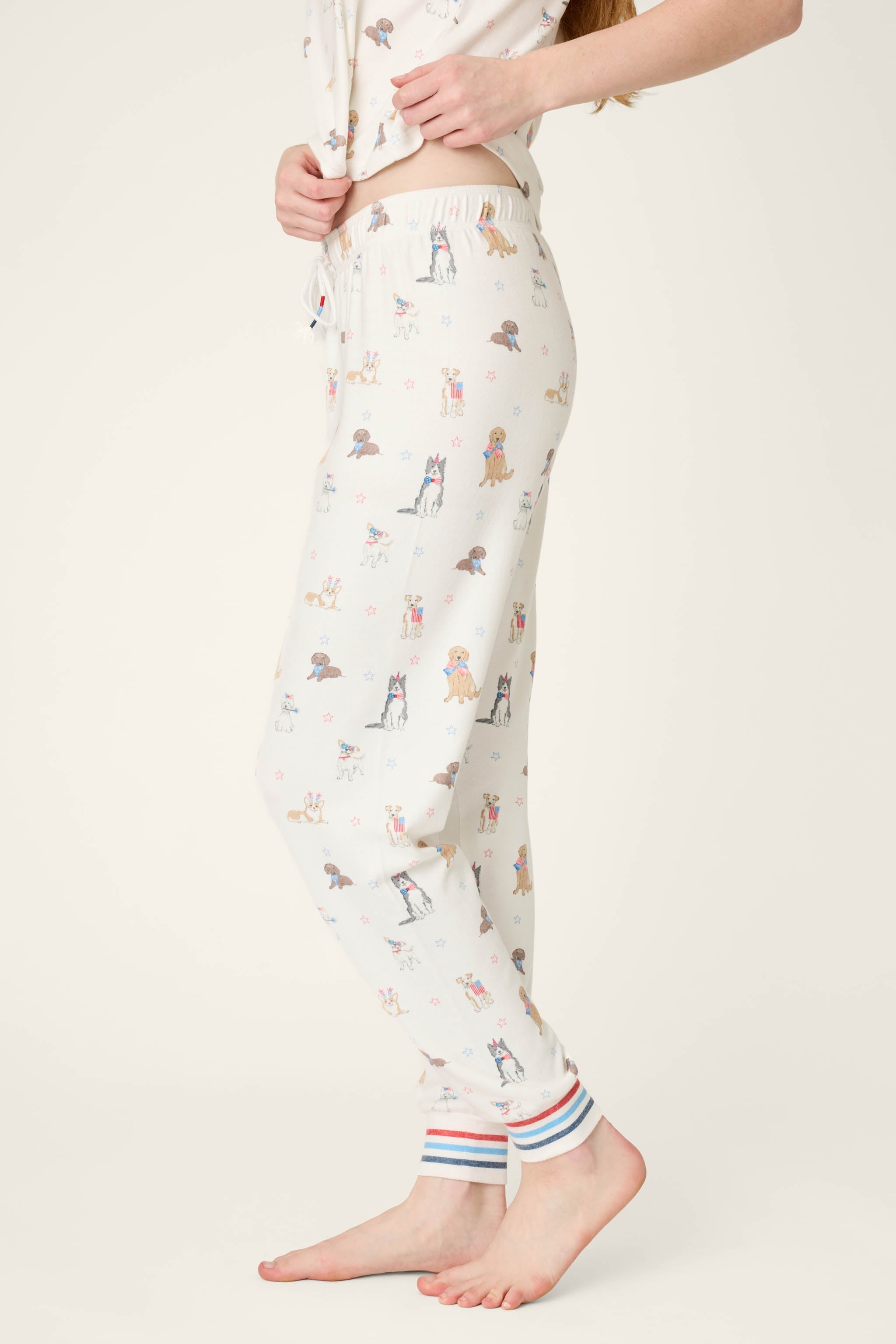 P.J. Salvage Red, White, & Woof Patriotic Pups Banded Pants