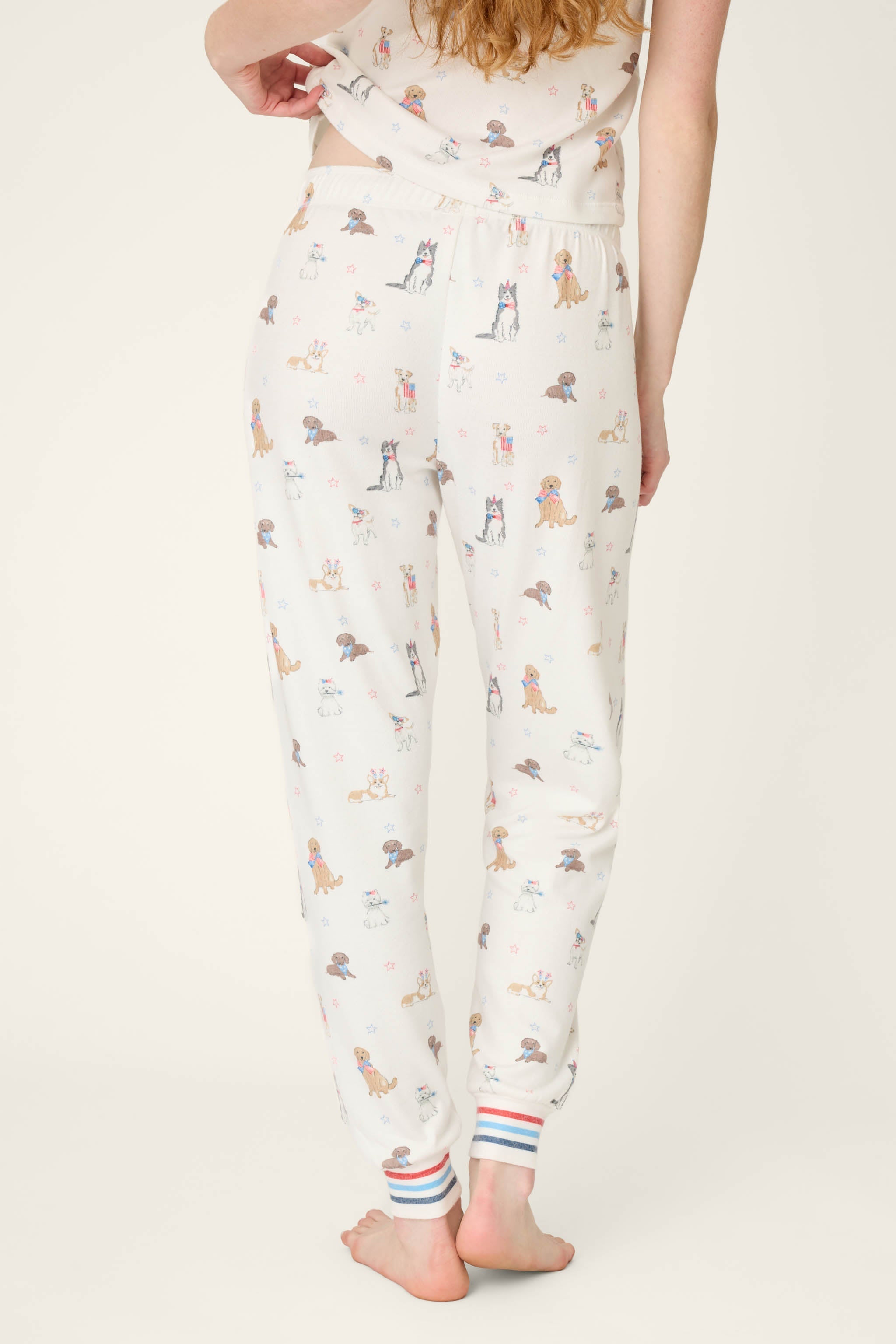 P.J. Salvage Red, White, & Woof Patriotic Pups Banded Pants