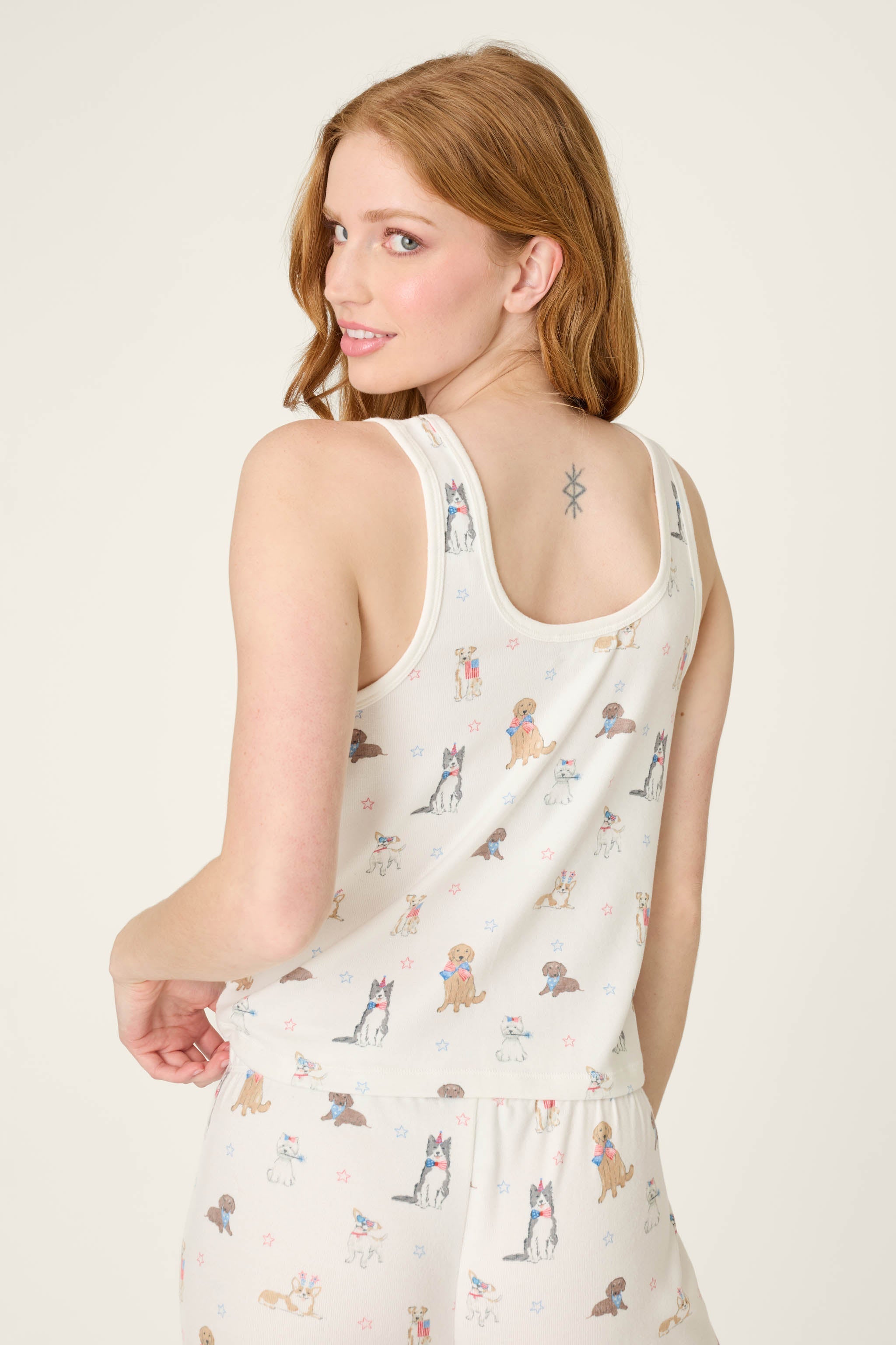 P.J. Salvage Red, White, & Woof Patriotic Pups Tank Top