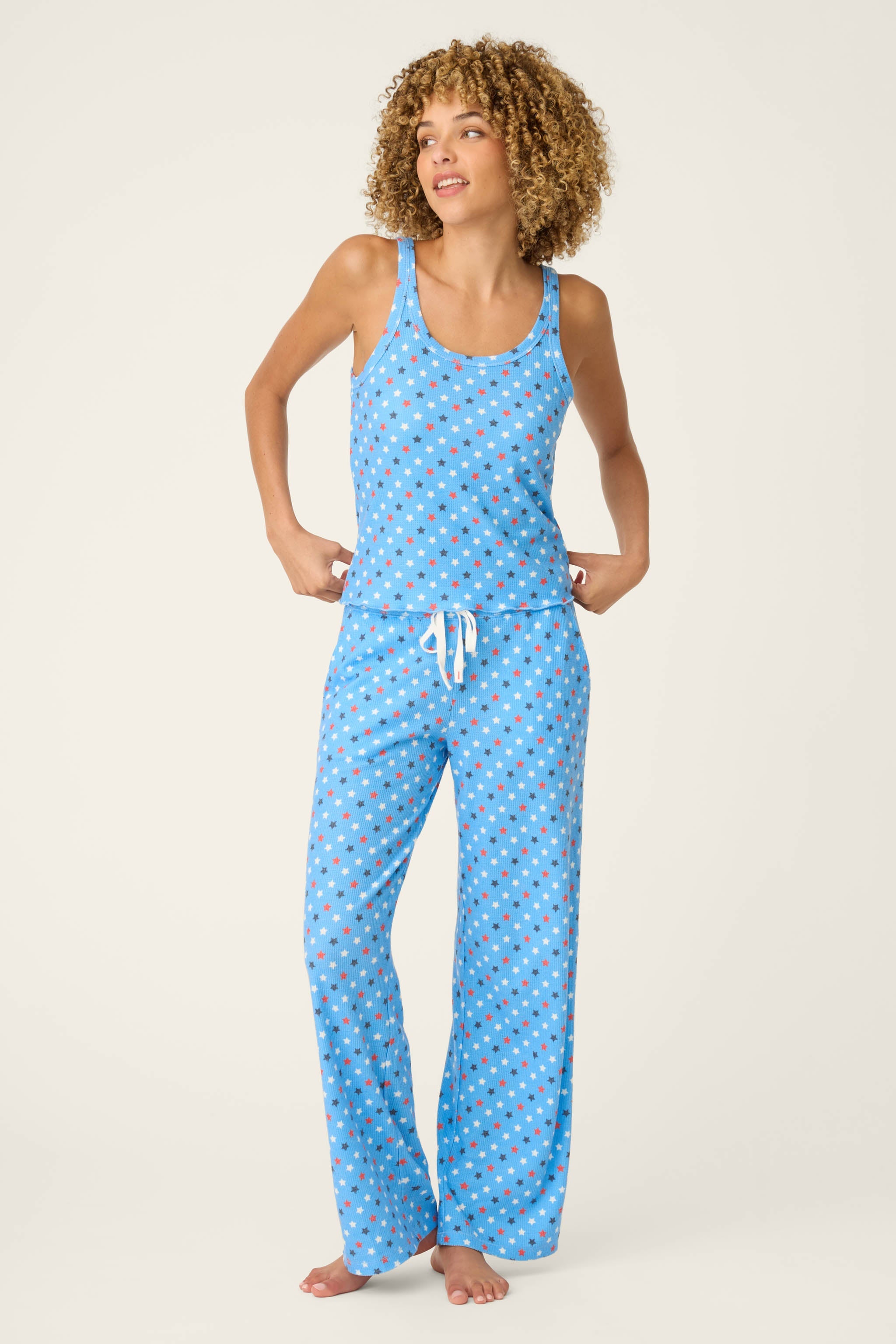 P.J. Salvage Star Spangled Summer Bay Blue Star Print PJ Set