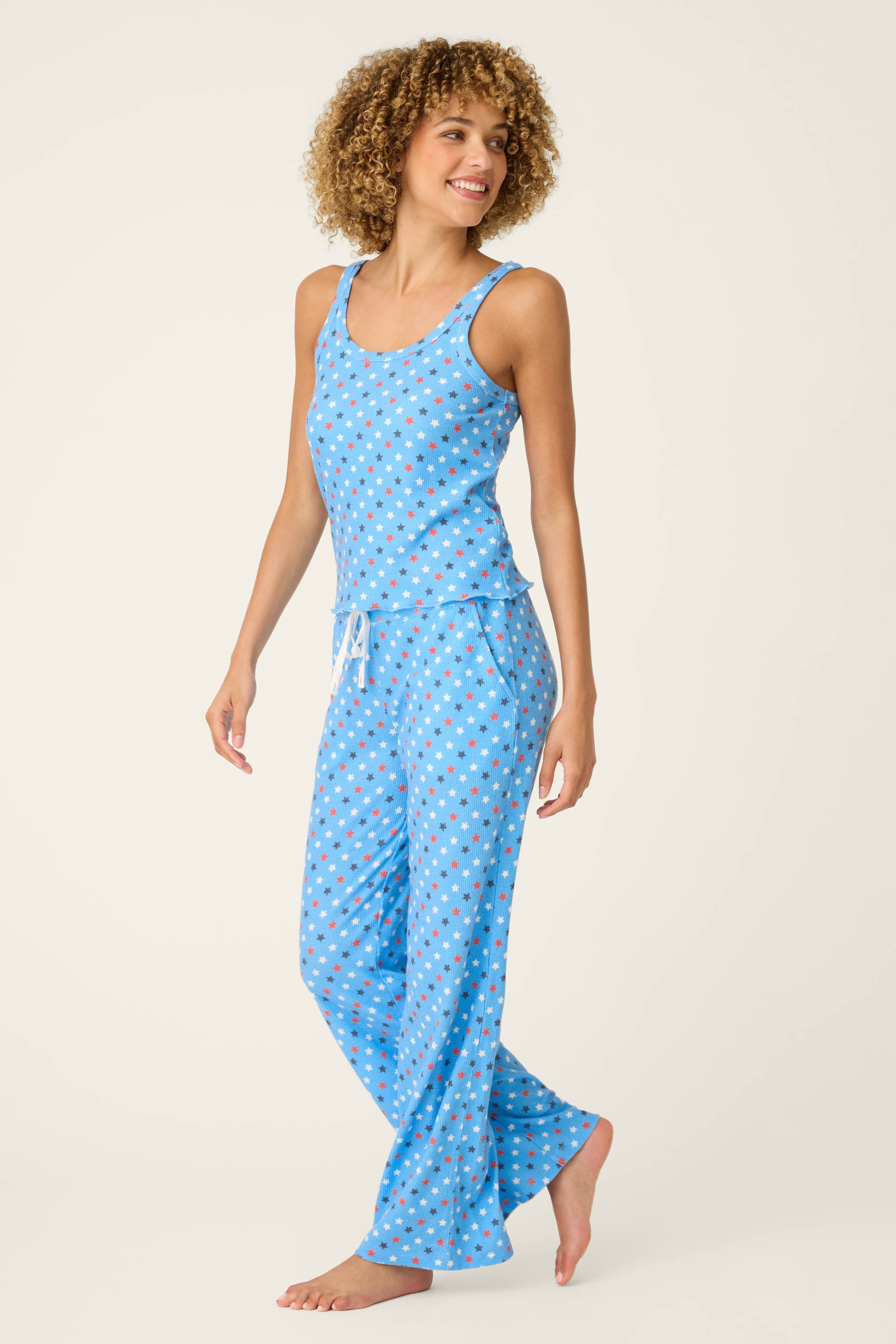 P.J. Salvage Star Spangled Summer Bay Blue Star Print PJ Set