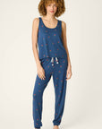 P.J. Salvage Star Spangled Summer True Navy Cherry Print PJ Set