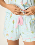 P.J. Salvage Feelin' Prickly Cactus Blooms 3-Piece Short PJ Set