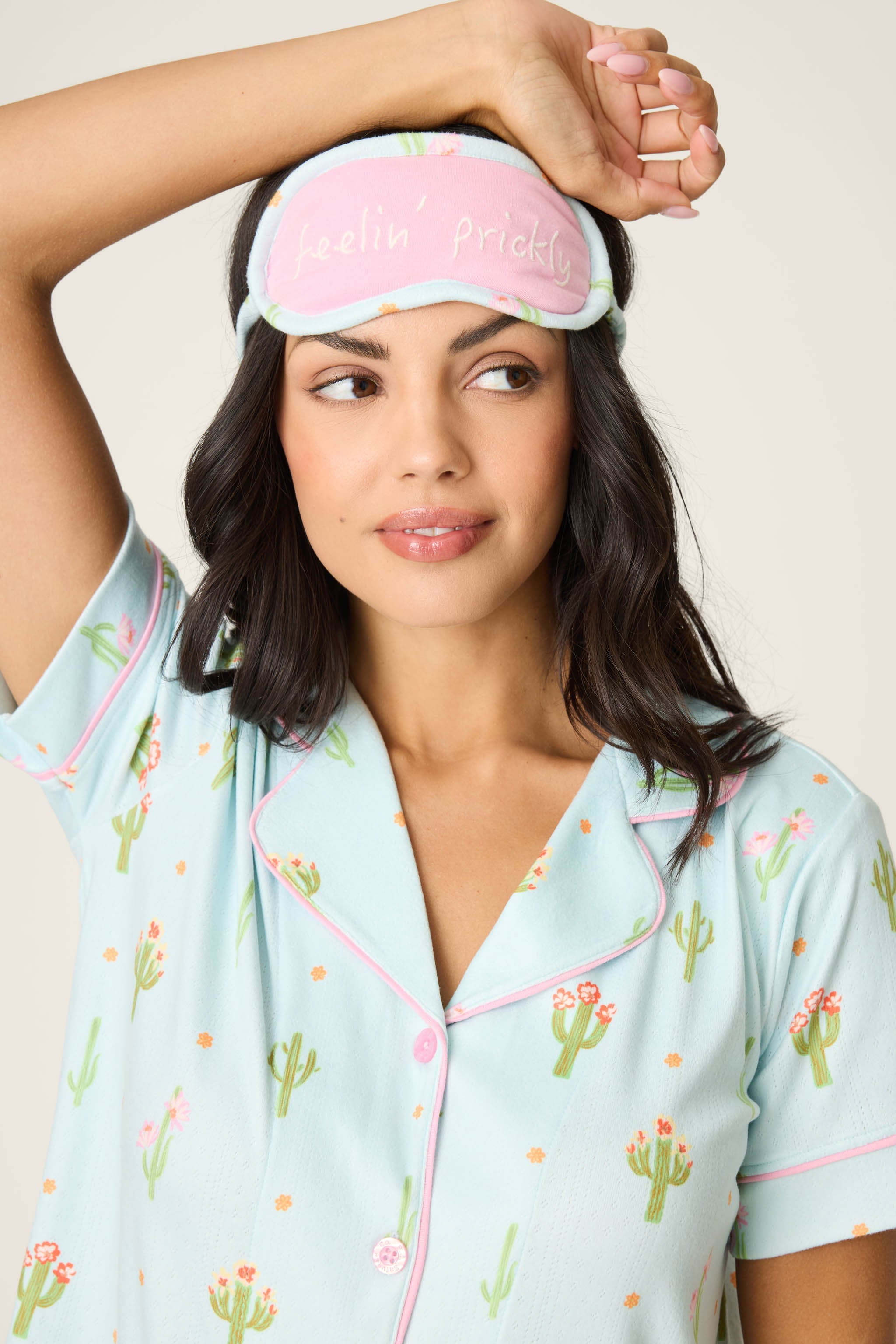 P.J. Salvage Feelin' Prickly Cactus Blooms 3-Piece Short PJ Set
