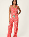 P.J. Salvage Siesta Dreams Dark Coral Floral Print Pajama Pants