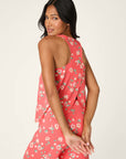 P.J. Salvage Siesta Dreams Dark Coral Floral Print Long PJ Set