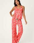 P.J. Salvage Siesta Dreams Dark Coral Floral Print Tank Top