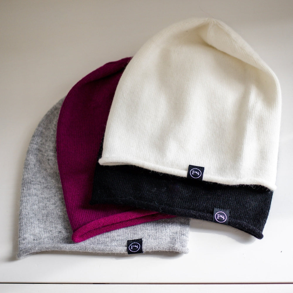 Rolled Edge, Cashmere Blend Beanie