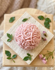 Rose Blossom Sculpture Candle – Hand-Poured Soy Wax | Ivory & Rose Pink