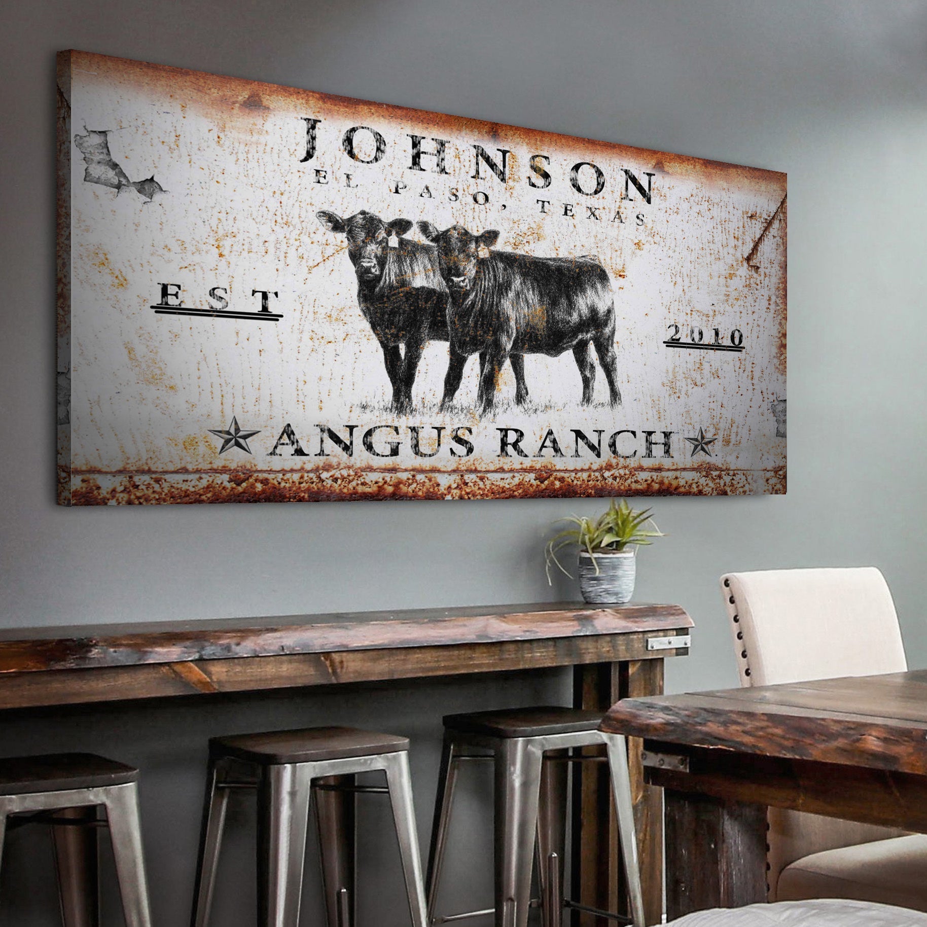 Personalized Angus Ranch Sign