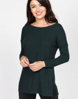 Patched Stitch Loose Fit Long Sleeve Tunic
