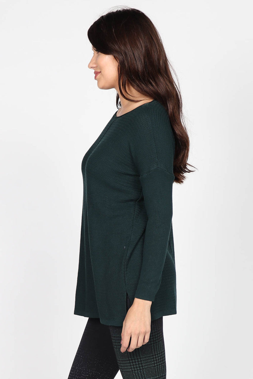 Patched Stitch Loose Fit Long Sleeve Tunic